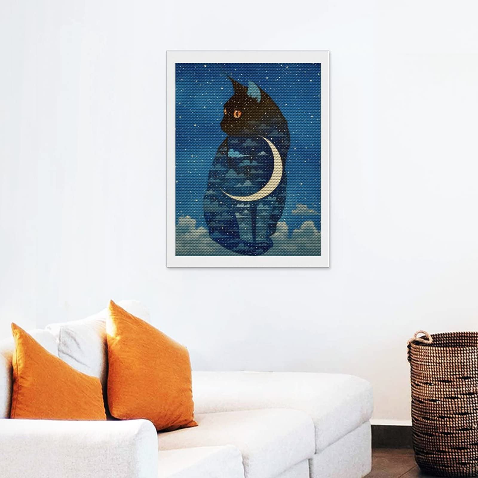 『流れの先に』　原画　メディウムアート　メディウム夜空　星空猫の絵　夜空の絵 流れの先に』 原画 メディウムアート メディウム夜空 星空猫の絵 夜空の絵